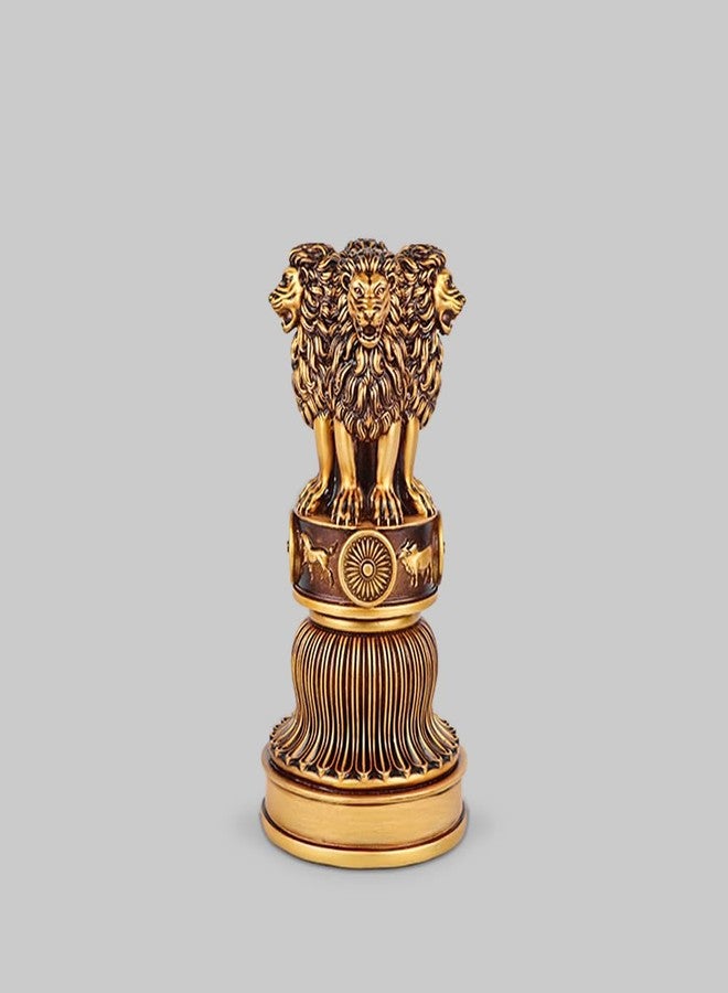 Artarium تمثال أشوكا المصنوع يدويًا من أرتاريوم، قطعة فنية رائعة لتزيين لوحة القيادة في السيارة، أو المكتب المنزلي، أو الطاولة، أو كهدية للشركات (4 بوصات، عتيق) - Image 1